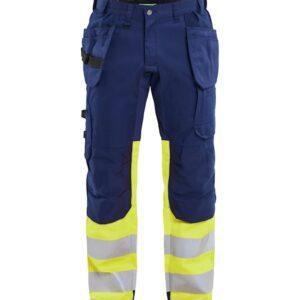 Highvis riipputaskuhousut stretch