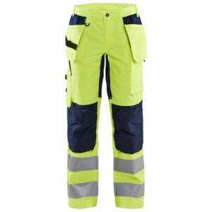 Naisten highvis riipputaskuhousut stretch