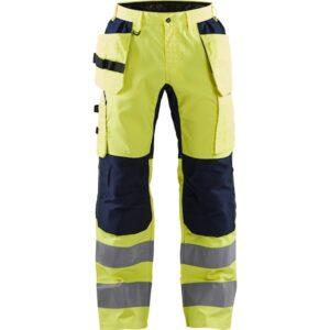 Highvis riipputaskuhousut stretch