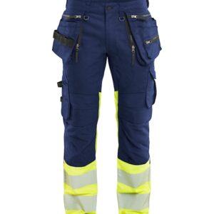 Highvis riipputaskuhousut stretch