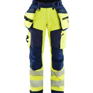 Naisten highvis softshell-riipputaskuhousut