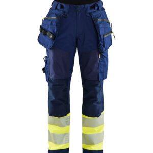 Naisten highvis softshell-riipputaskuhousut